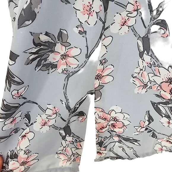 Revolve By The Way Womans size S Tie Shoulder Floral Mini Dress Blue Side Slit - Picture 3 of 8